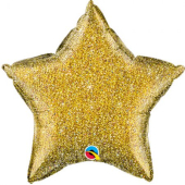 GOLD GLITTERGRAPHIC STAR gaisa balons 50 СМ
