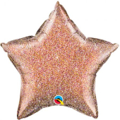 ROSE GOLD GLITTERGRAPHIC STAR gaisa balons 50 СМ