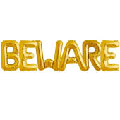 Zelta folija balons BEWARE 86  cm