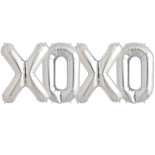Sudraba folija balons XOXO 86  cm