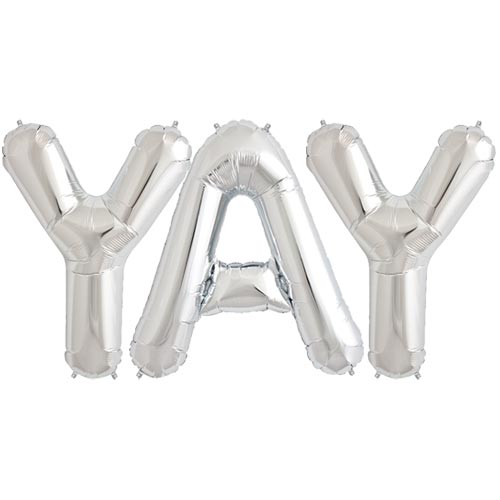 Sudraba folija balons YAY 86  cm