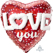 LOVE you фольгированный шар 91 cm