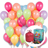 Vienreizējais hēlija balons ar 50 lateksa baloniem
