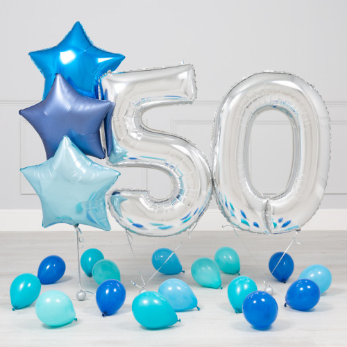 50-летний юбилей Сине-серебряный мини-пакет