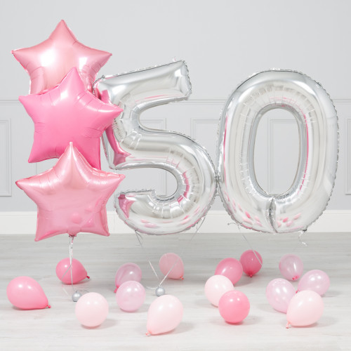 50-летний юбилей Розово-серебряный мини-пакет