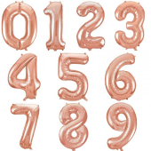 Balons cipars Rožu zelta 86 cm