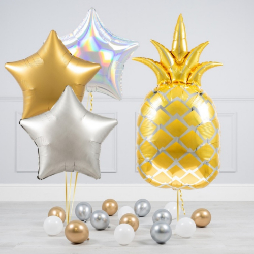 Hēlija balonu pušķis "Ananāss"