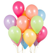 Iepakojumā 14 ballīšu baloni Pastel Rainbow Party