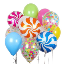 Hēlija balonu pušķis "Konfektes"