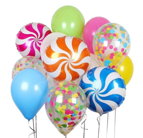 Hēlija balonu pušķis "Konfektes"