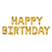 Foil Balloon Happy Birthday, 340x35cm, gold