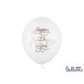 Balloons 30 cm, Happy Birthday To You, Pastel Pure White (1 pkt / 50 pc.)
