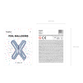 Folija balona burts &quot;X&quot;, 35 cm, hologrāfisks