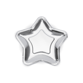 Тарелки бумажные Star, серебро, 23см (1 шт. / 6 шт.)