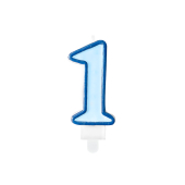 Свеча на день рождения Number 1, синяя, 7см