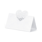 Vietas kartīšu sirds, 9 x 6,5 cm (1 pkt / 10 gab.)