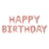 Foil Balloon Happy Birthday, 340x35cm, rose gold