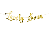Banner Lovely Swan, spogulis zelts, 64x21,3cm