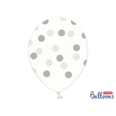 Balloons 30cm, Dots, Crystal Clear (1 pkt / 50 pc.)