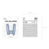 Folija balona burts &quot;W&quot;, 35 cm, hologrāfisks