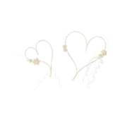 Rattan hearts with posies, cream (1 pkt / 2 pc.)