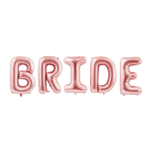 Foil balloon Bride, 280x86cm, rose gold
