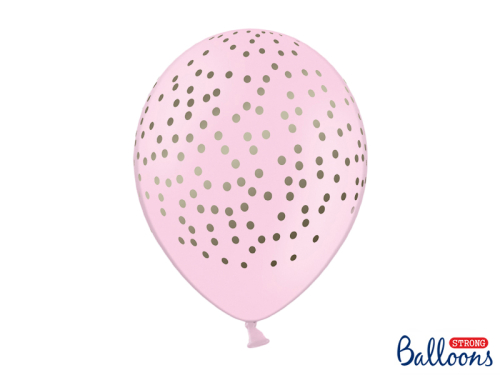 Balloons 30cm, Dots, Pastel Baby Pink (1 pkt / 50 pc.)
