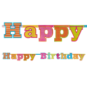 Banner Happy Birthday,16 x 166cm