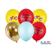 Balloons 30cm, Happy Birthday, mix (1 pkt / 6 pc.)