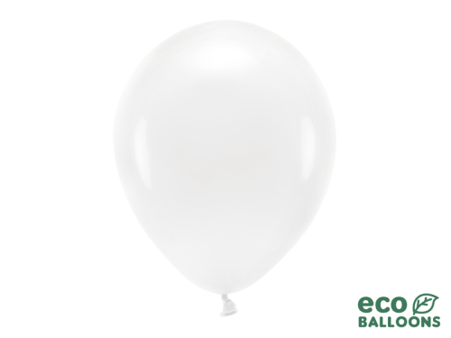 Eko baloni 30 cm pastelis, balts (1 gab. / 10 gab.)