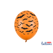 Balloons 30cm, Bats, Pastel M. Orange (1 pkt / 6 pc.)