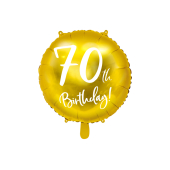 Воздушный шар из фольги на 70 лет, золото, 45см