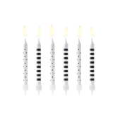 Birthday candles Dots and stripes, mix, 6.5cm (1 pkt / 6 pc.)
