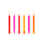 Birthday candles Colourful, mix, 6.5cm (1 pkt / 6 pc.)