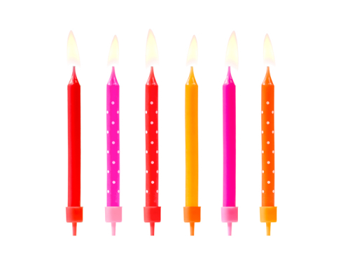 Birthday candles Colourful, mix, 6.5cm (1 pkt / 6 pc.)