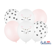 Balloons 30cm, Cat, mix (1 pkt / 6 pc.)