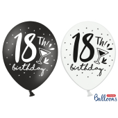 Strong Balloons 30cm, 18th! Birthday, mix (1 pkt / 50 pc.)