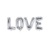 Foil Balloon Love, 75x35cm, silver