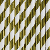Paper Straws, gold, 19.5cm (1 pkt / 10 pc.)