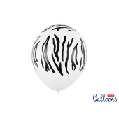 Balloons 30 cm, Zebra, Pastel Pure White (1 pkt / 50 pc.)