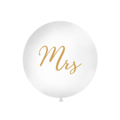 Milzu balons 1 m, Mrs, balts