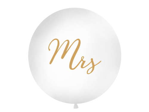 Milzu balons 1 m, Mrs, balts