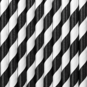 Paper Straws, black, 19.5cm (1 pkt / 10 pc.)