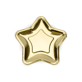 Тарелки бумажные Star, золото, 23см (1 шт. / 6 шт.)