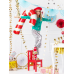 Folija balons Candy cane, 50x82cm, sarkans