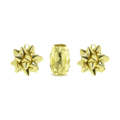 Set of ribbons and rosettes, gold, mix (1 pkt / 3 pc.)