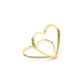 Place card holders Hearts, gold, 2.5 cm (1 pkt / 10 pc.)
