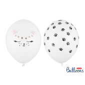Balloons 30 cm, Cat, Pastel Pure White (1 pkt / 50 pc.)