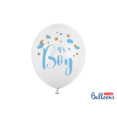 Balloons 30cm, It's a Boy, Pastel Pure White (1 pkt / 6 pc.)