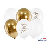 Balloons 30cm, Happy Birthday To You, mix (1 pkt / 6 pc.)